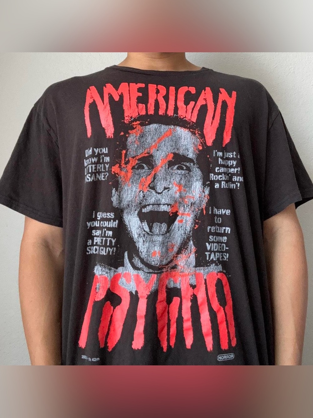 American Psycho Movie Graphics Black Tee Shirt